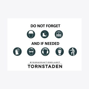 Informationsskylt skyddsutrustning 420 x 297 mm PVC 5 mm.